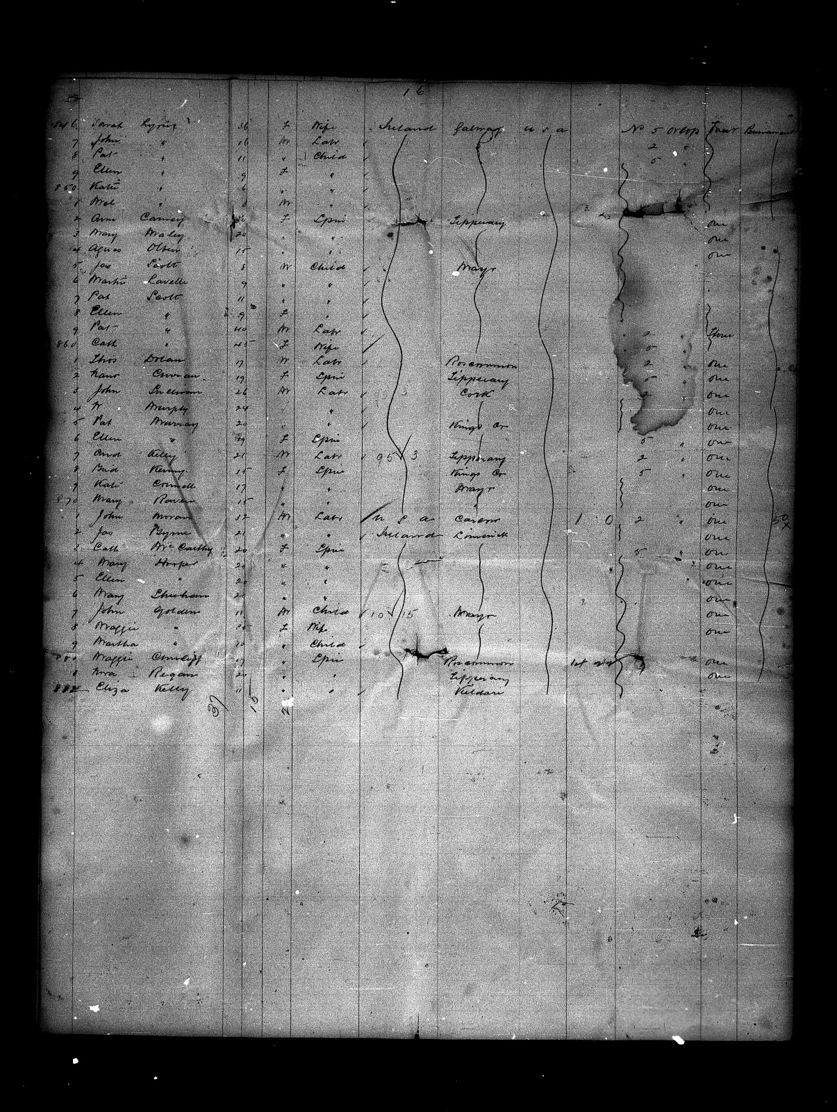 1881 Immigration record Germanic Scott family, Ellen, Pat, Catherine, Pat.jpg