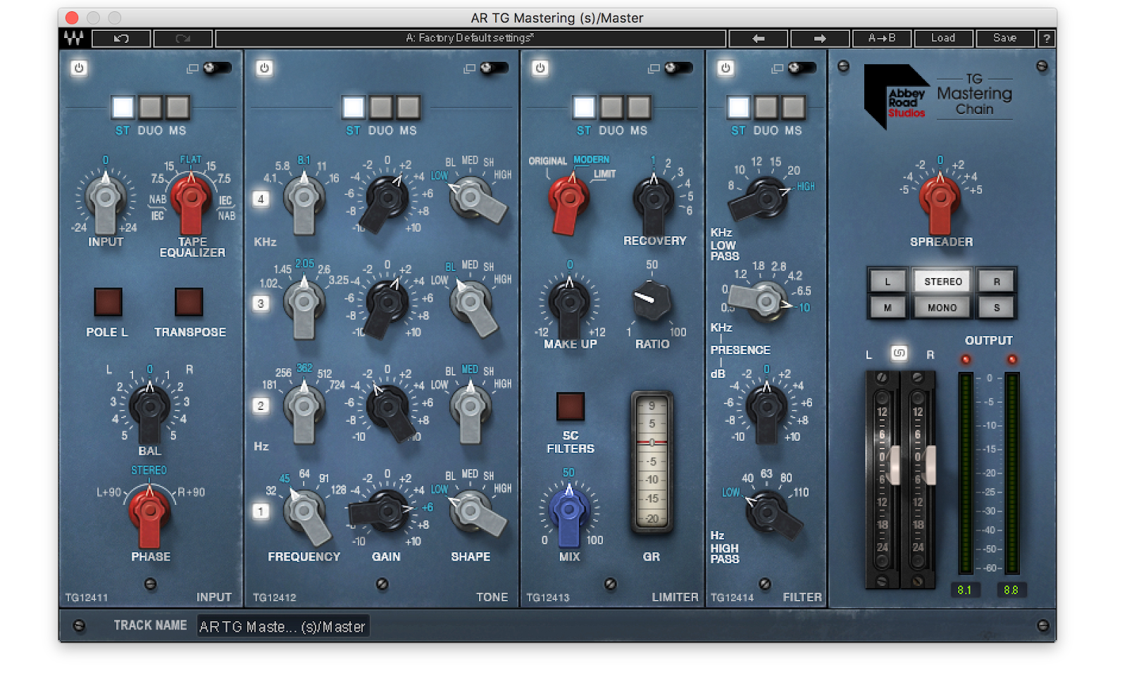 Waves Abbey Road TG Mastering Chain - Best for analog-style sound