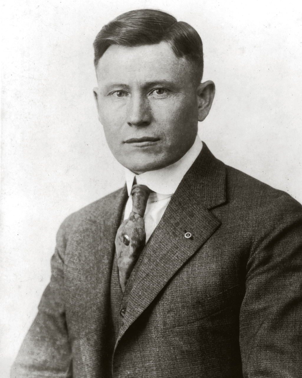 Portrait of KFC founder Harland Sanders as a young man, circa 1914.