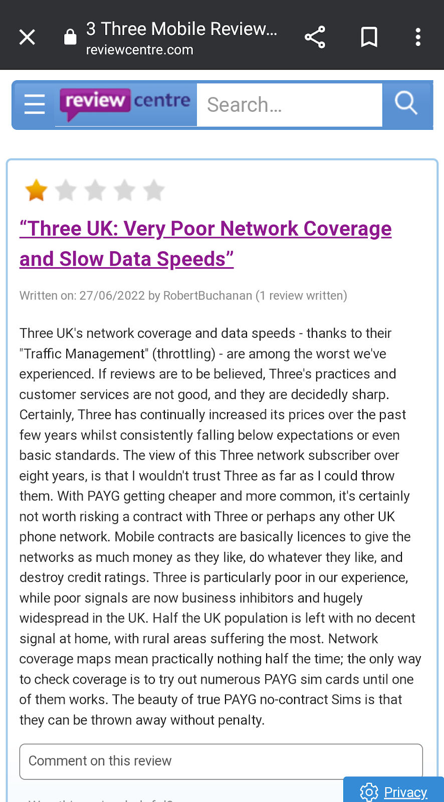 THREE UK phone service reviews 