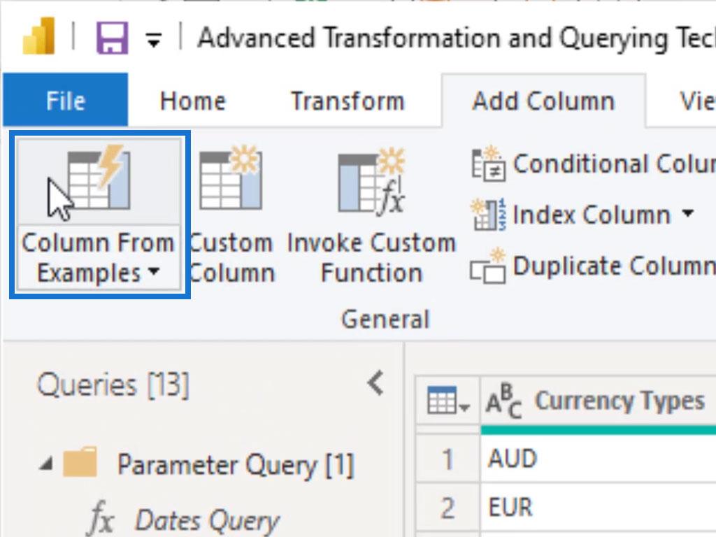 custom columns in Power BI