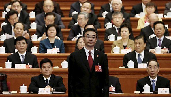 国最高人民法院院长周强在人大做报告,2016年3月13号 路透社