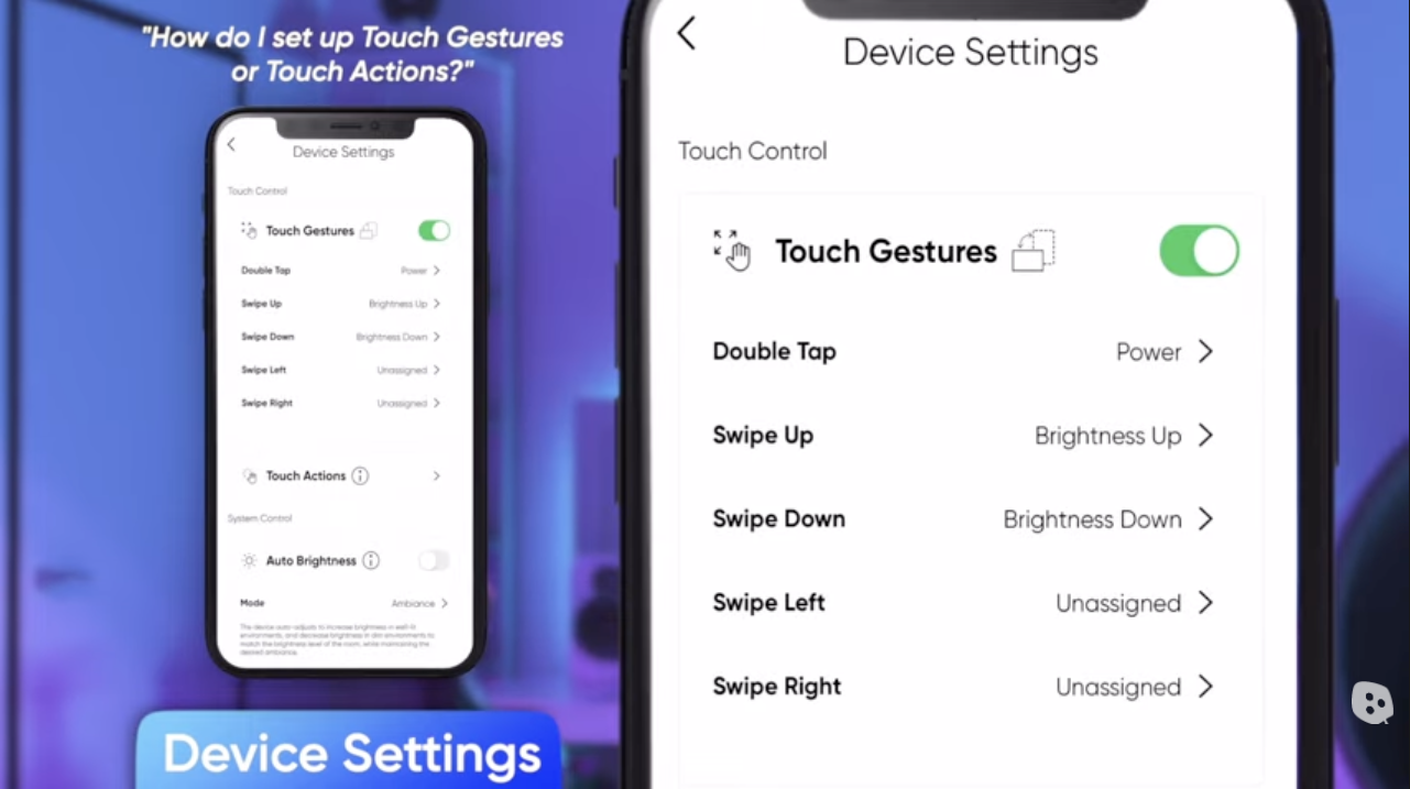 Set Touch Gestures or Touch Actions using your mobile device