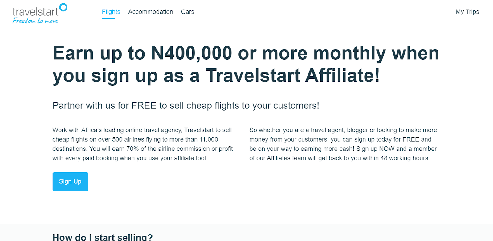 join Travel Start Affiliate Marketing Program in Nigeria 2021