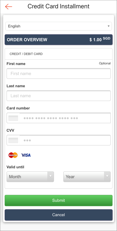 Shopee Installment Debit Card
