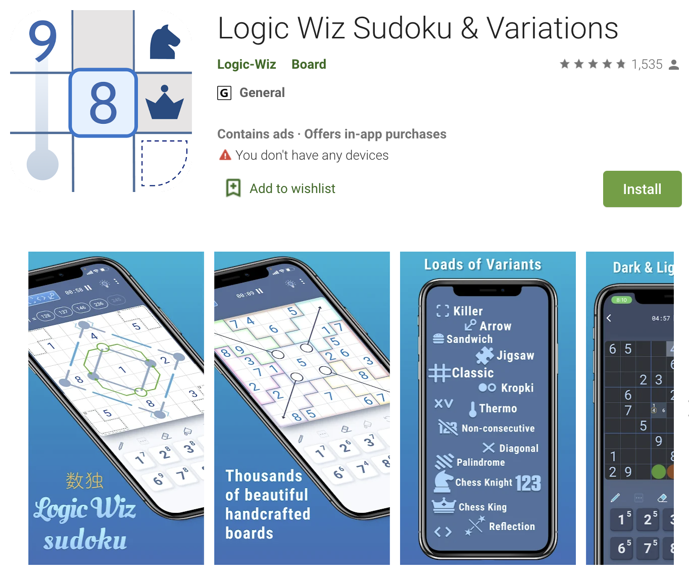 logic wiz sudoku & variations - sudoku app android