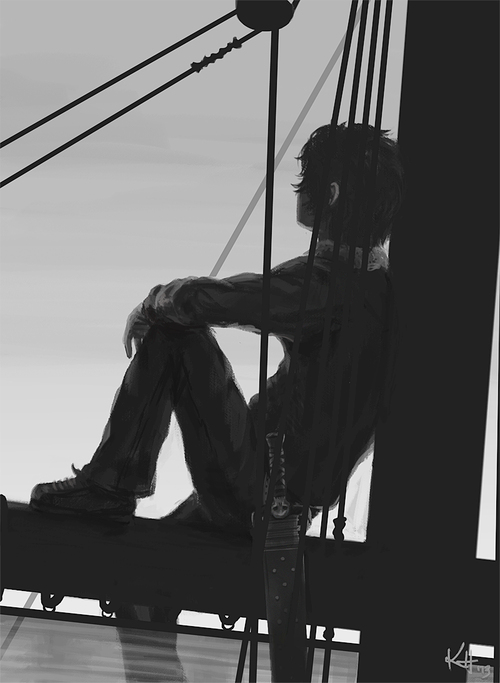 krkrandcat:

The Lonely King
Nico di Angelo. I feel so much for this kid. Im not done with The House of Hades yet, but man, he needs some love. That book made me cry the other day. Please stop picking on my favorite character.
(Hopefully the contrast here is okay. My monitor is apparently very bright, but I did try to check this on a couple different screens.)
