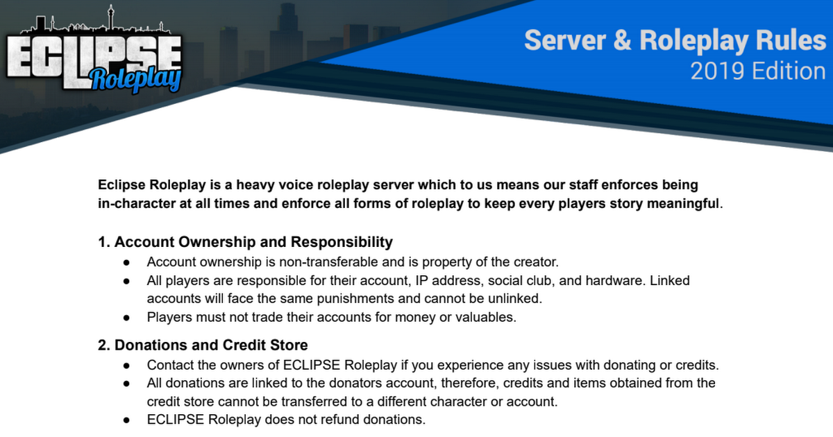 Eclipse Roleplay Server Rules 2019.pdf Google Drive