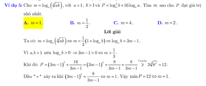 Ví dụ 2 minh hoạ dạng 4 của hàm số logarit