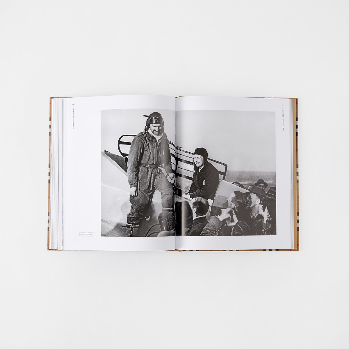 Image shows spreads from the new Burberry book