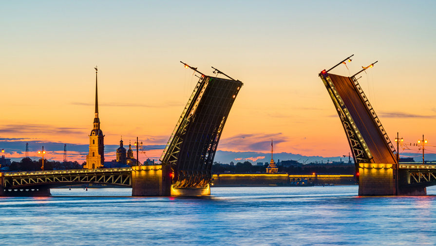 Saint Petersburg bridges over the Neva river