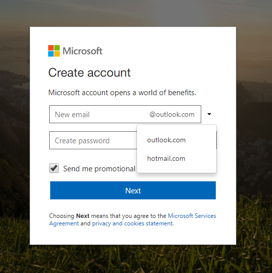 bước 1 tạo outlook không số điện thoại