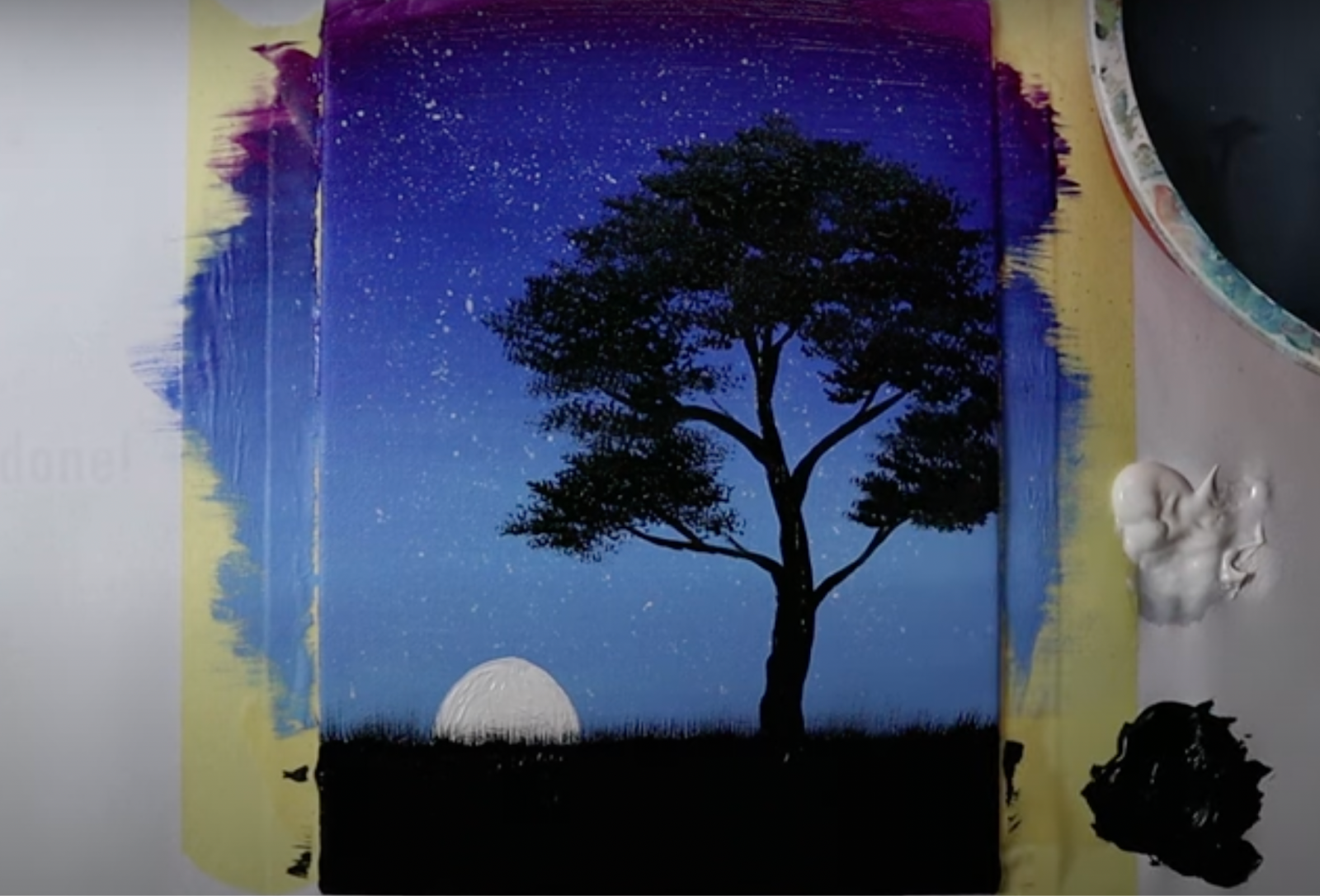 22 Easy Night Sky Painting Tutorials (Acrylic, Watercolor, Poster Paint, Gouache)