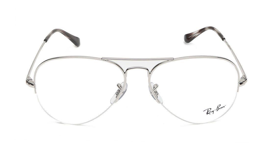 Silver Aviator Semi-Rimmed Eyeglasses (FRB658925015656|56)