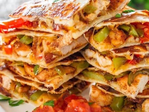 Chicken Fajita Quesadillas - Jo Cooks