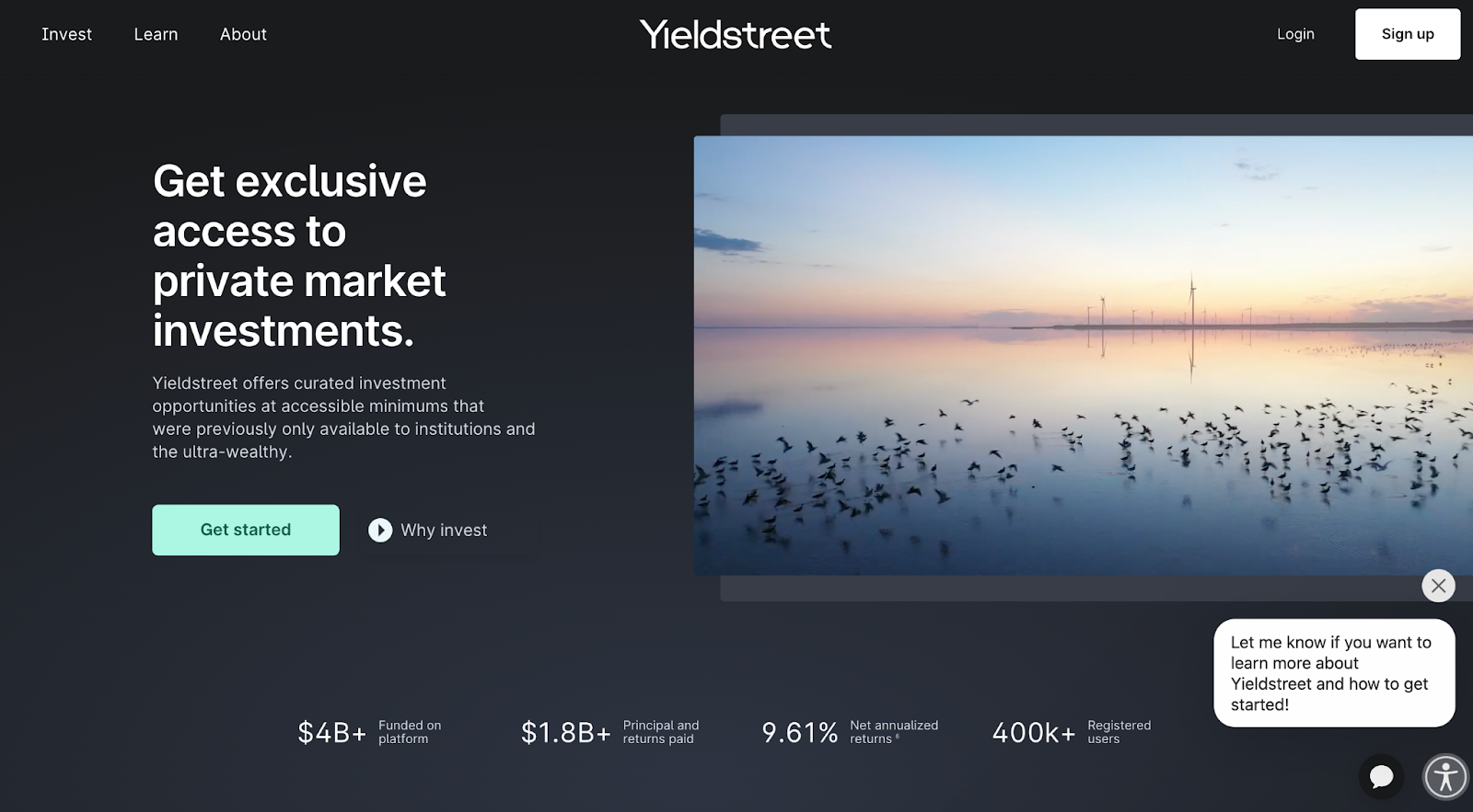 YieldStreet home page