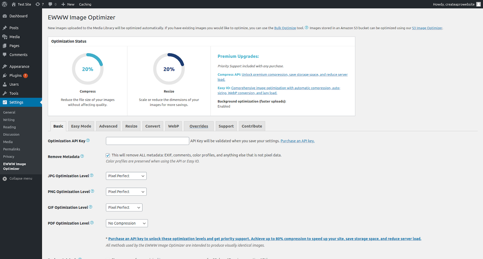 ewww wordpress optimization plugins features