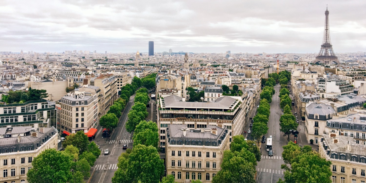 aerial view of the Paris skyline