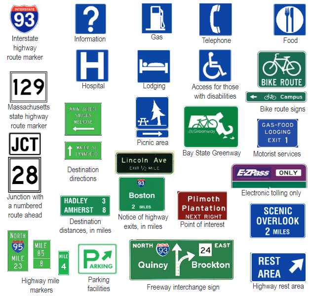 Massachusetts Road Signs