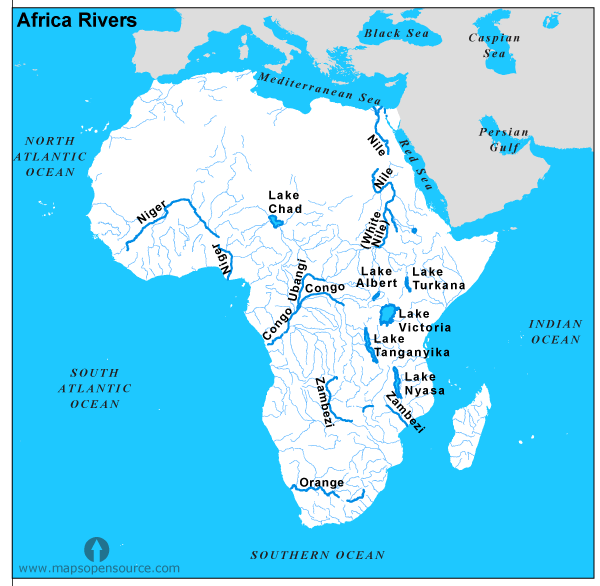 Map of African rivers

