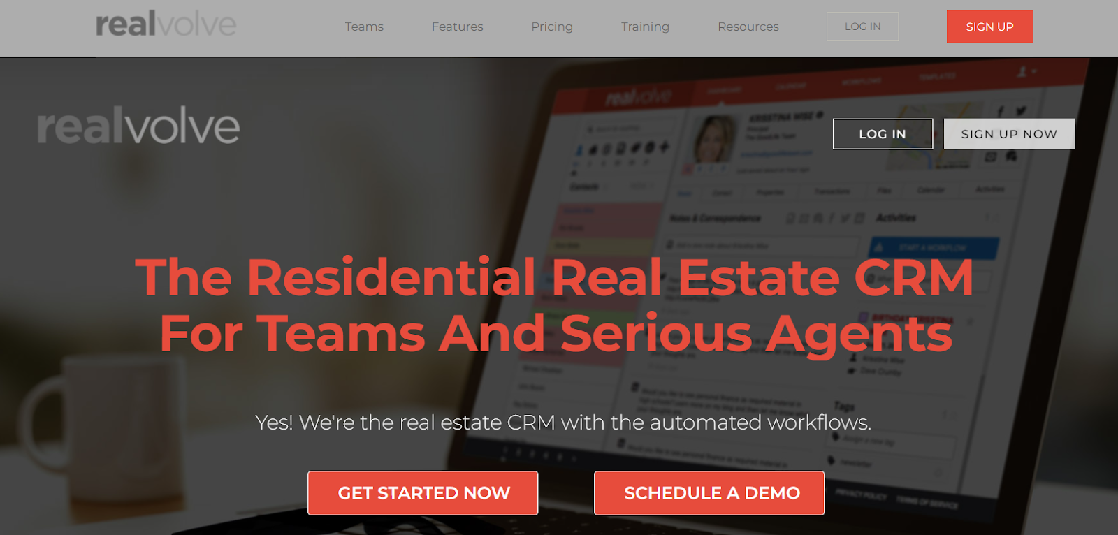 RealVolve is a good CRM for real estate agents.