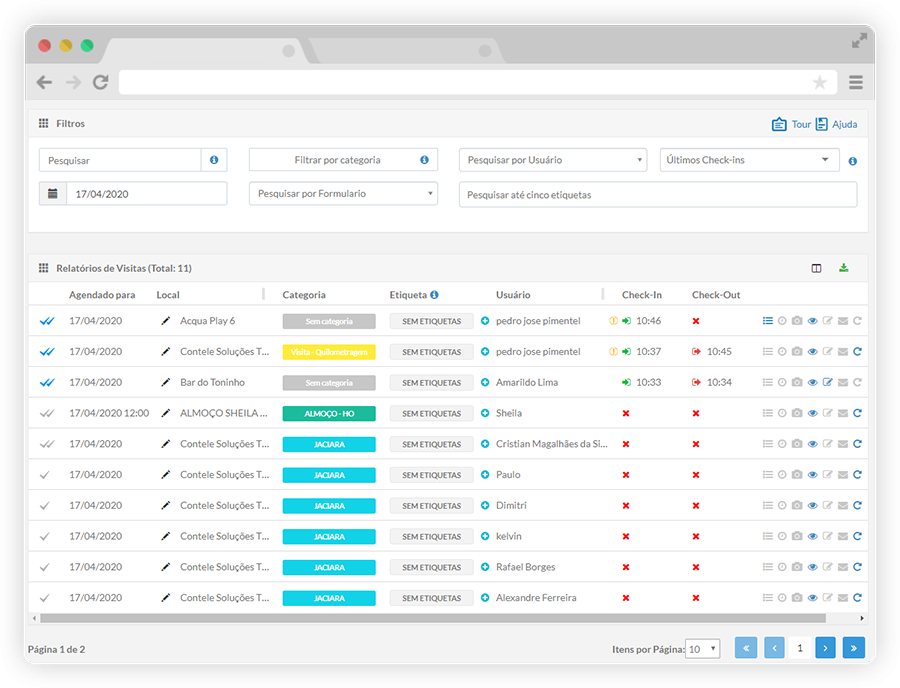Sistema de Controle de Visitas