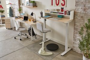 Brite Collection two-person desk setup shown at an angle