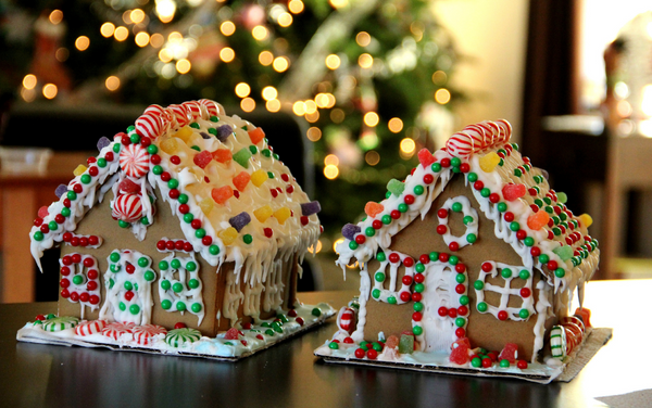 two gingerbread houses