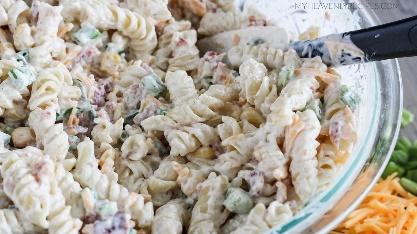 Cheddar Bacon Ranch Pasta Salad - My Heavenly Recipes