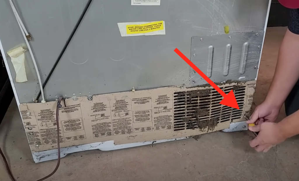 remove back vent plate from freezer