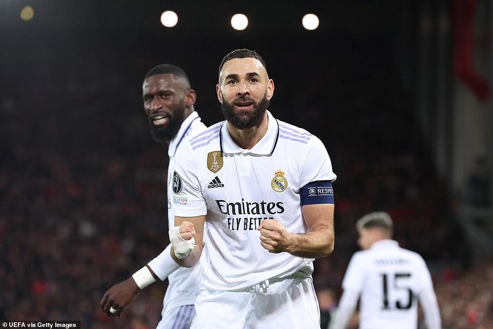 The France striker's second on the night means Liverpool must recover a three-goal deficit at the Bernabeu on March 15