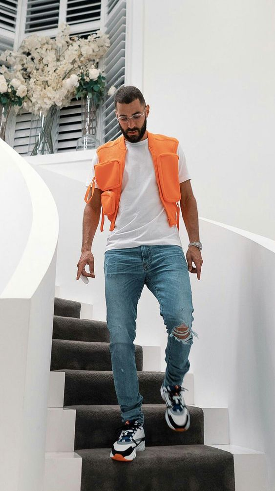 Karim Benzema rocking men’s urban clothing