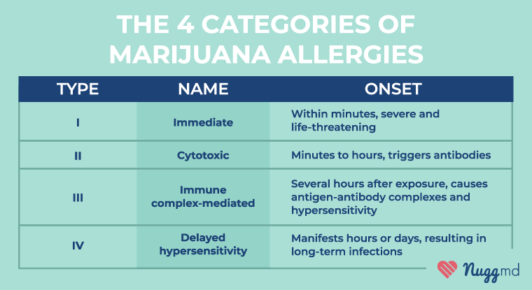 marijuana allergy categories