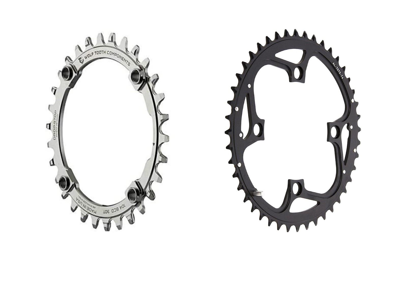 Steel and aluminum mountain bike front chainrings both have pros and cons.