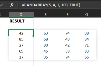 How to Generate a Random Array in Excel