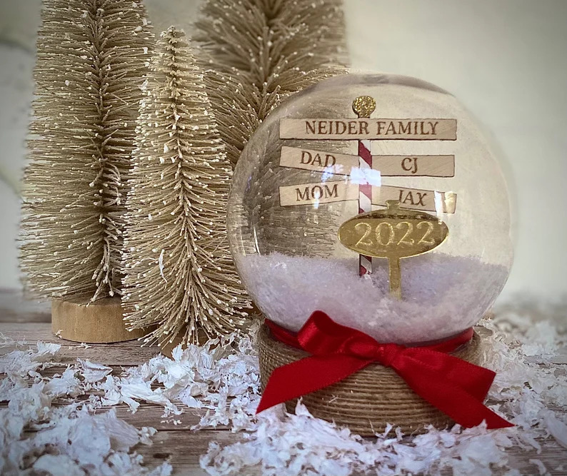 Family Memories Snow Globe Christmas Ornaments