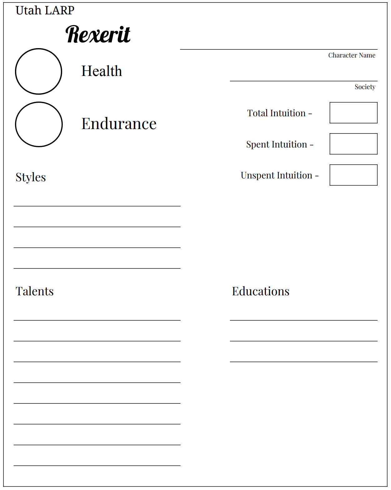 Character Sheet