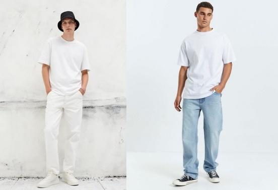 Outfit streetstyle năng động cùng với  áo phông trắng + quần jeans sáng màu
