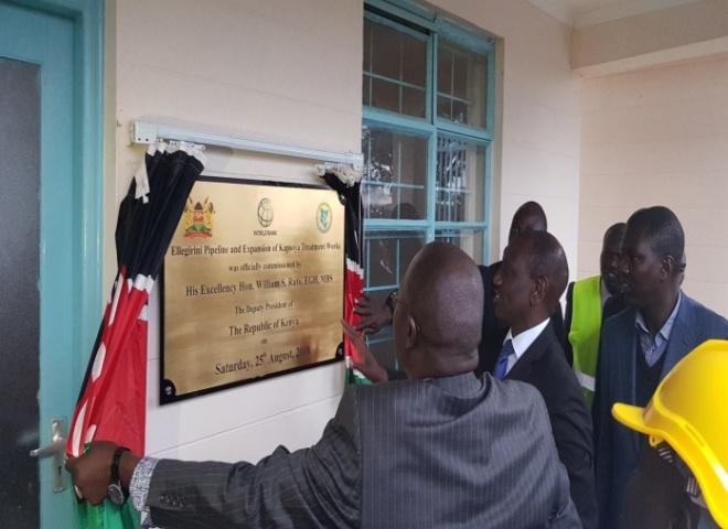 Commissioning of the Ellegirini Pipeline and Kapsoya Treatment plant in August 2018 by H. E. the Deputy President accompanied by  the CS Water and Sanitation as well as the Governor of Uasin Gishu County