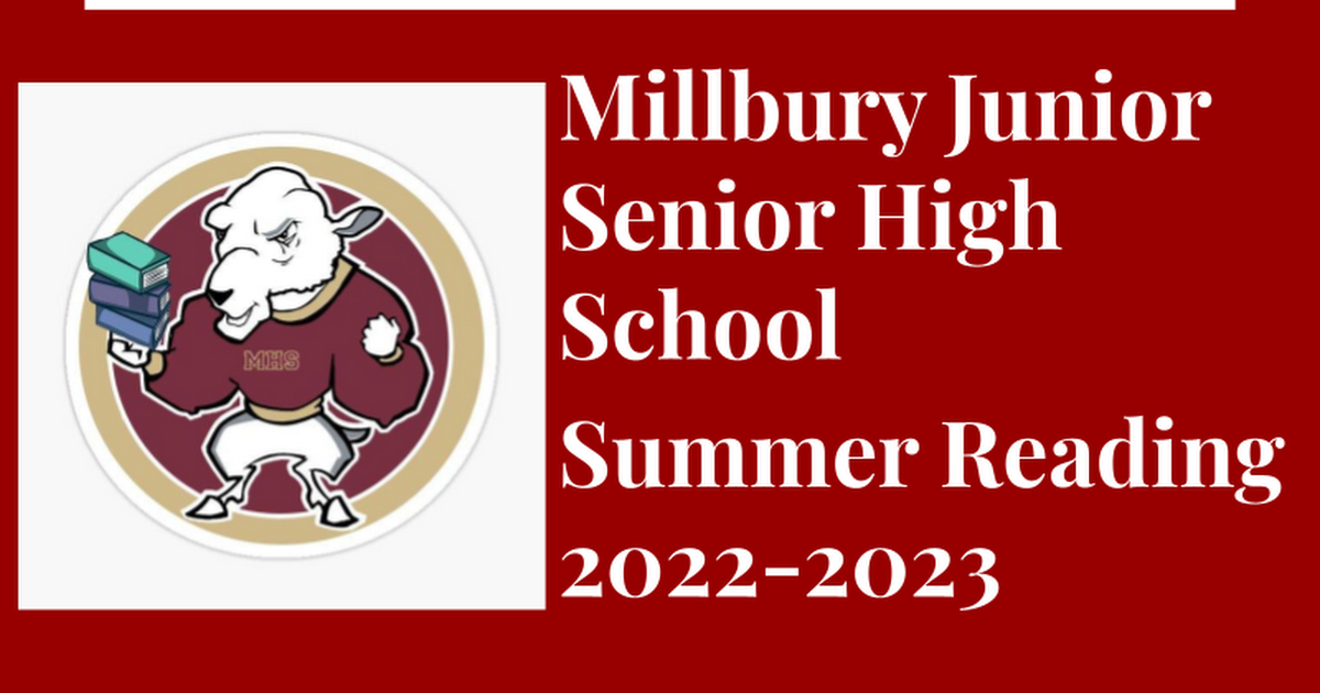 Copy of Millbury Junior Senior High School Summer Reading 2022-2023
