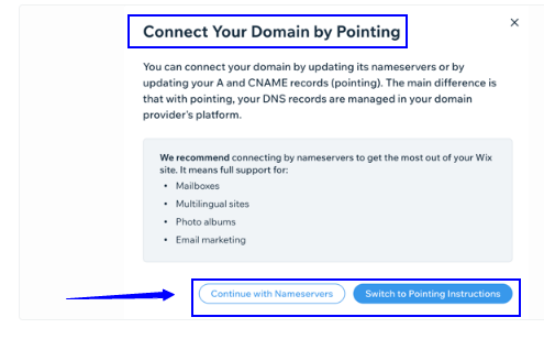 Point A Domain To Wix