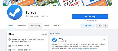 How to Create a survey on Facebook: enter "survey" into the search bar