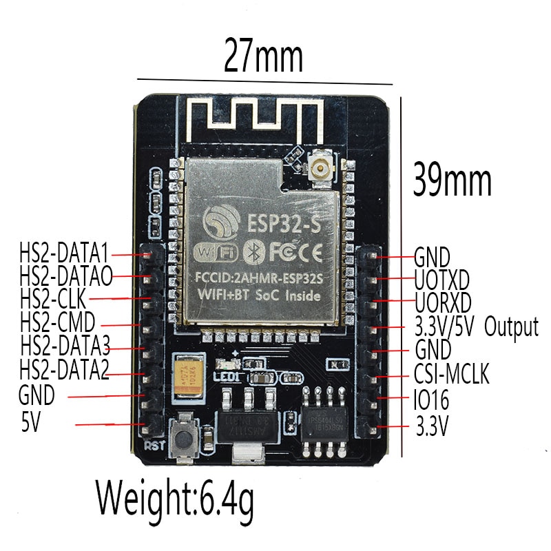 ESP32-CAM Nodemcu 5V Wifi Bluetooth-Entwicklungsboard /& OV2640 Kamera Arduino