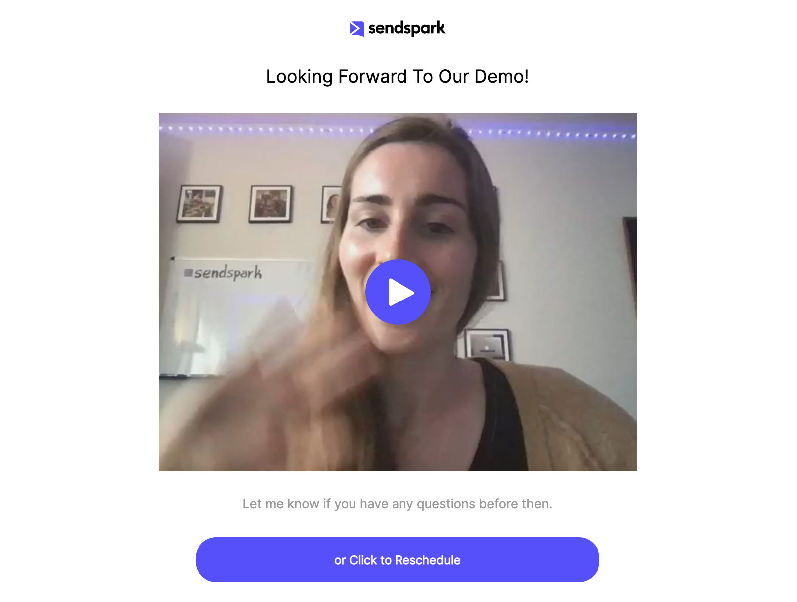 Video Email Landing Page