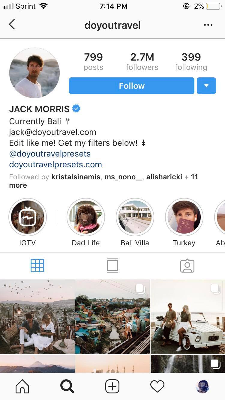 travel Instagram jack morris