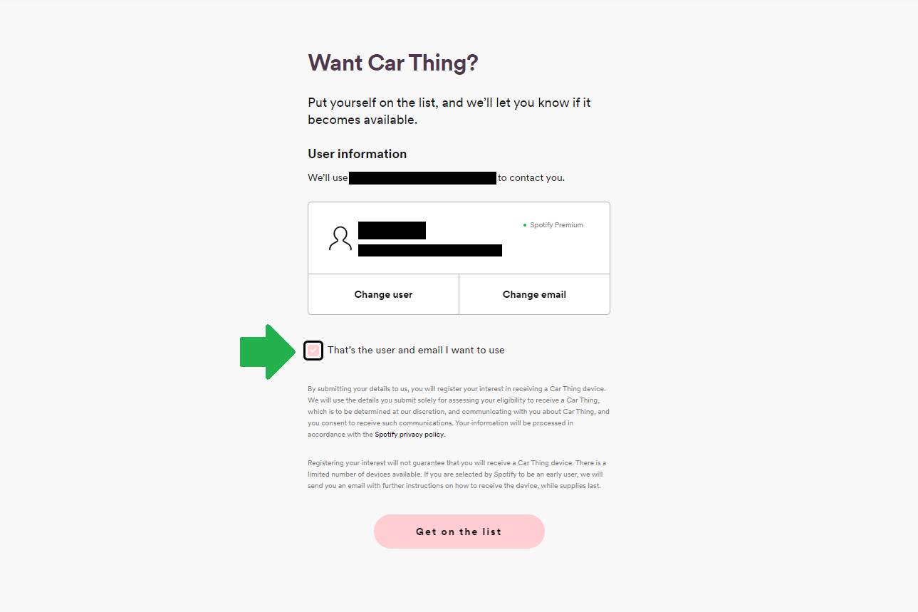 How to sign up for a free Spotify Car Thing