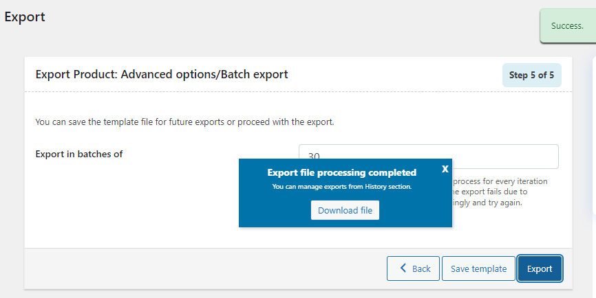 WooCommerce export products complete