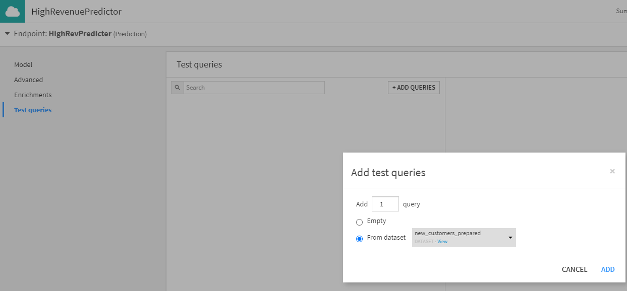 add test queries Dataiku