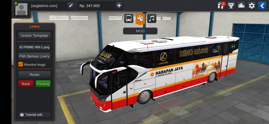 Download Mod Bussid Harapan Jaya SR XHD