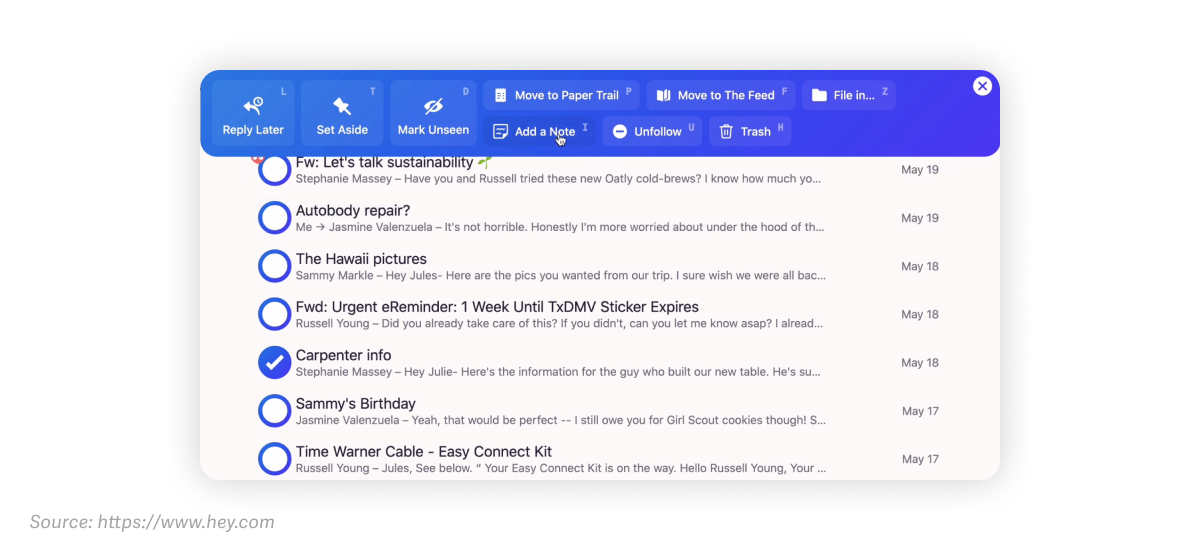 Collaboration tools in your inbox